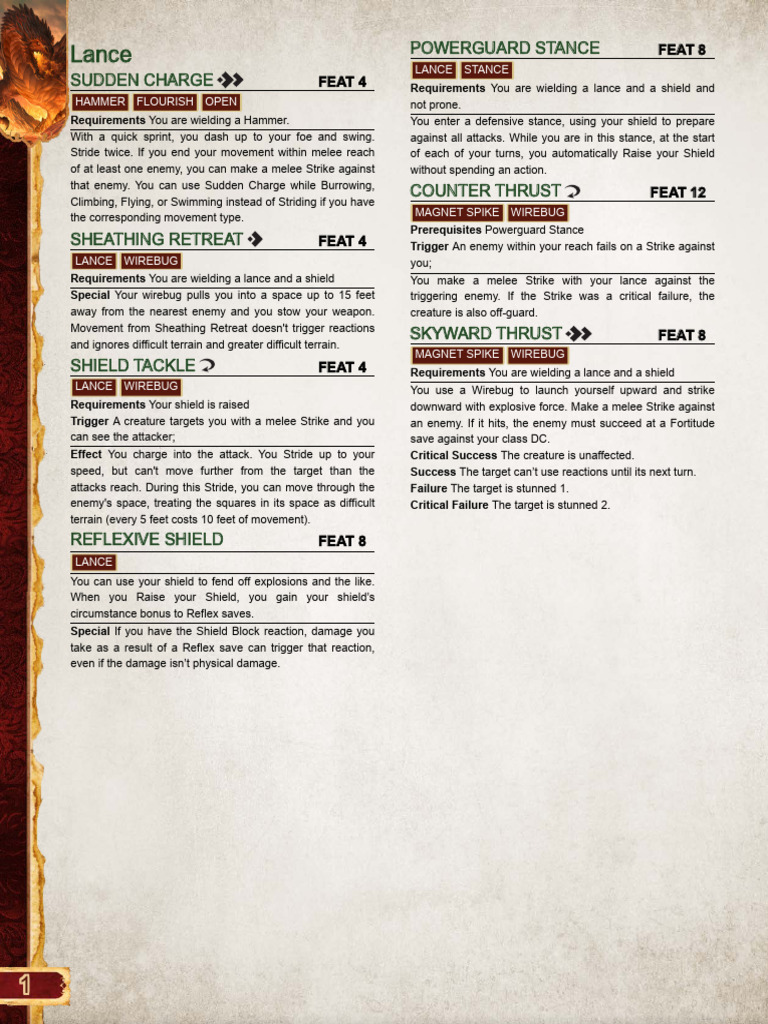 PF2e Accel Axe, Lance, Magnet Spike, Wyvern Boomerang v0.8 | PDF
