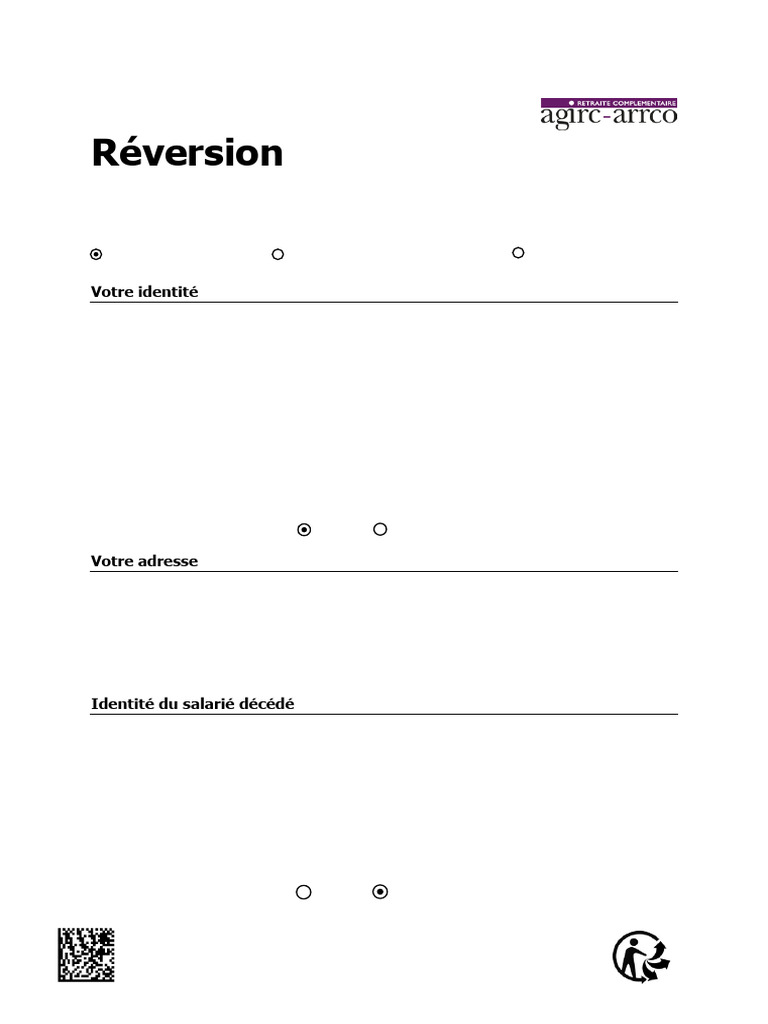 Formulaire de Reversion AA | PDF | Retraite | Justice