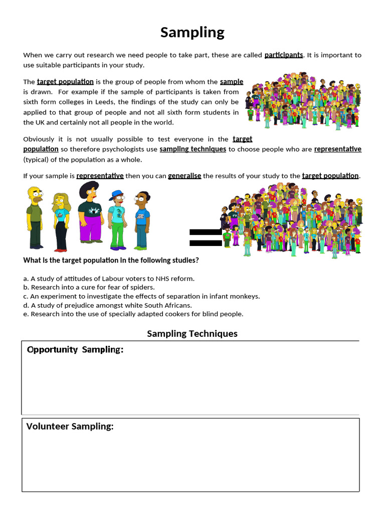 Sampling Handout | PDF | Sampling (Statistics) | Psychology