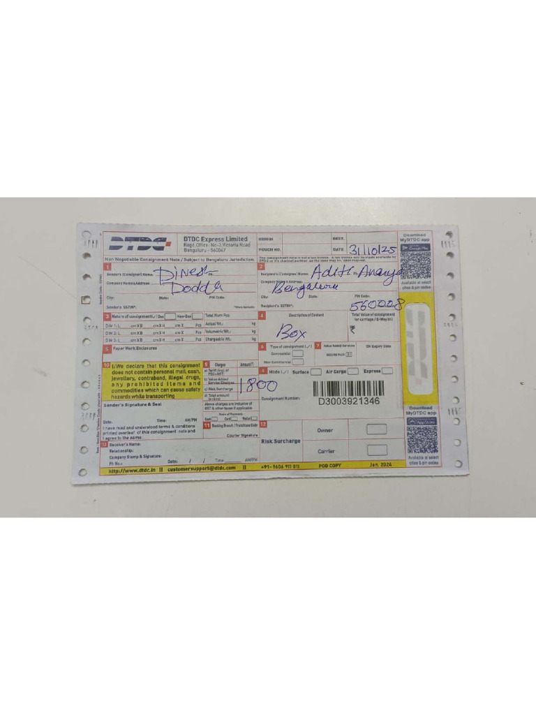 DTDC Invoice 2 | PDF