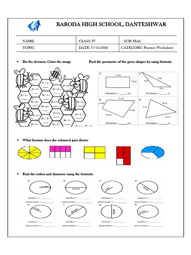 Practice Worksheet Math 2 | PDF