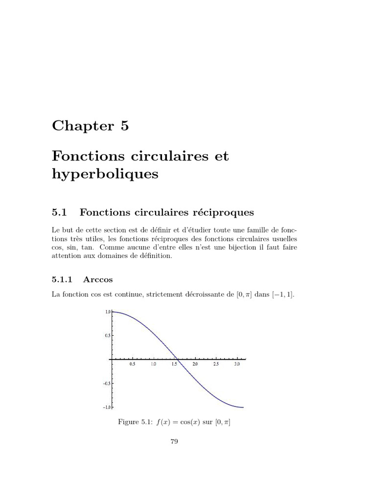 Fonctions Circulaires Hyperboliques 070411 | PDF | Fonction ...