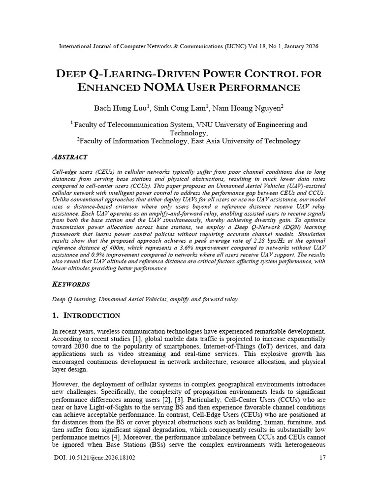 Deep Q-Learing-Driven Power Control for Enhanced Noma User Performance ...