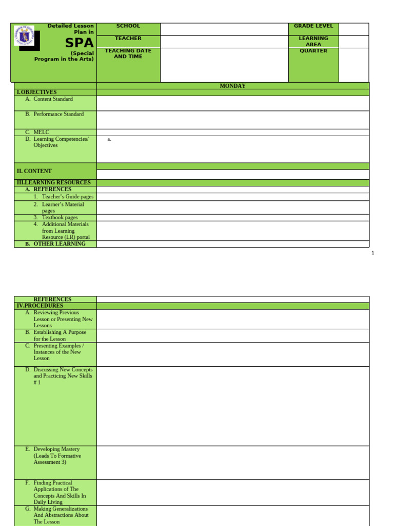 Template DLL 2016-Blank | PDF | Teachers | Learning