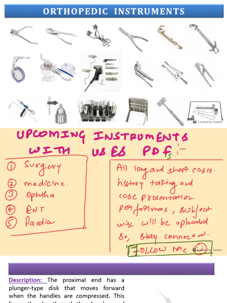 Orthopedic Instruments With Uses | PDF | Hip