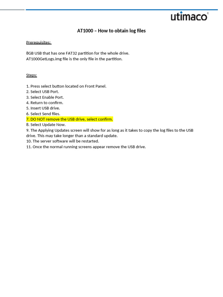 AT1000 How To Get Logs | PDF