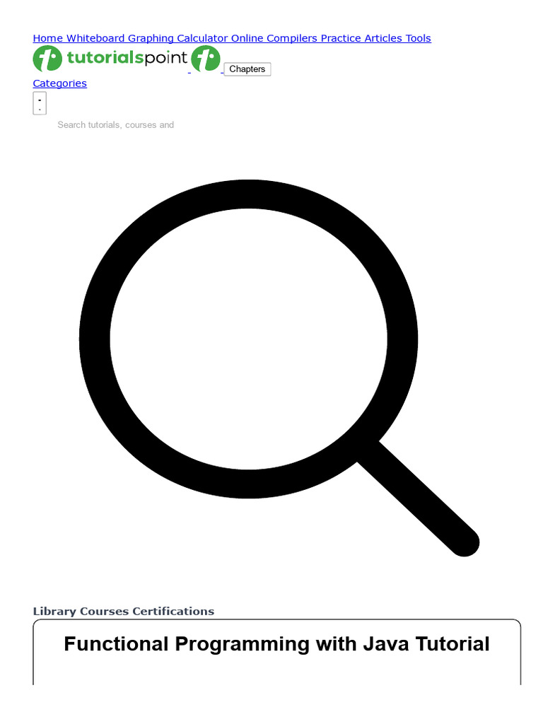 Www.tutorialspoint.comfunctional Programming With Javaindex.htm | PDF ...