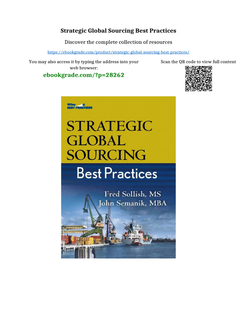 Strategic Global Sourcing Best Practices available any format | PDF ...