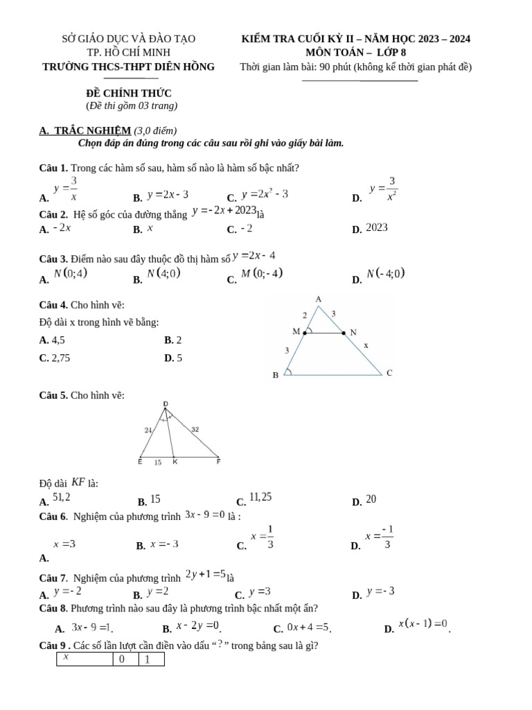80.toan8 DienHong Q10 Deda Matran Thptdienhong@Hcm - Edu | PDF