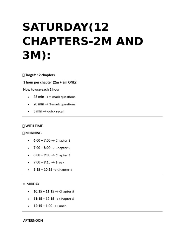 CS Study Plan For 2 Days and A Half | PDF