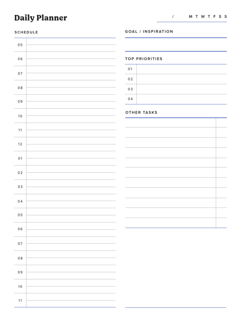 Daily Planner Template | PDF