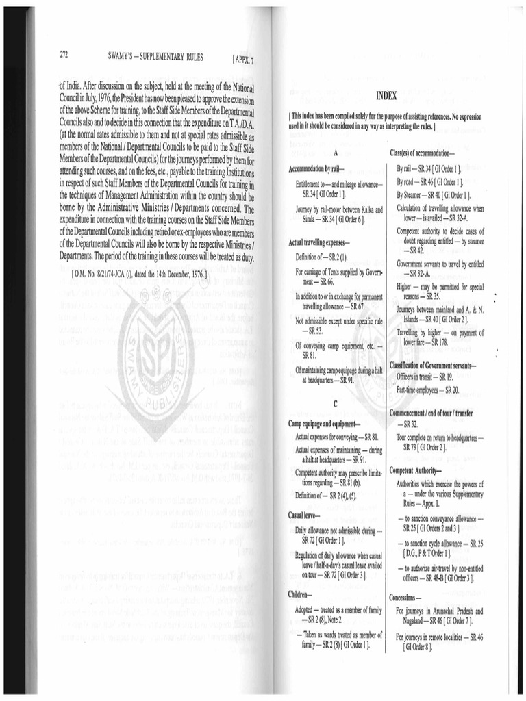 FRSR Part-II Index | PDF