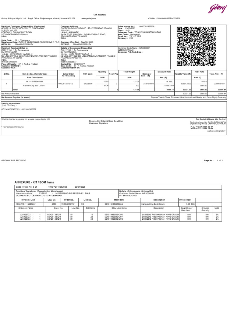 Invoice No.1000-7DI-11362928 | PDF | Taxes | Economies