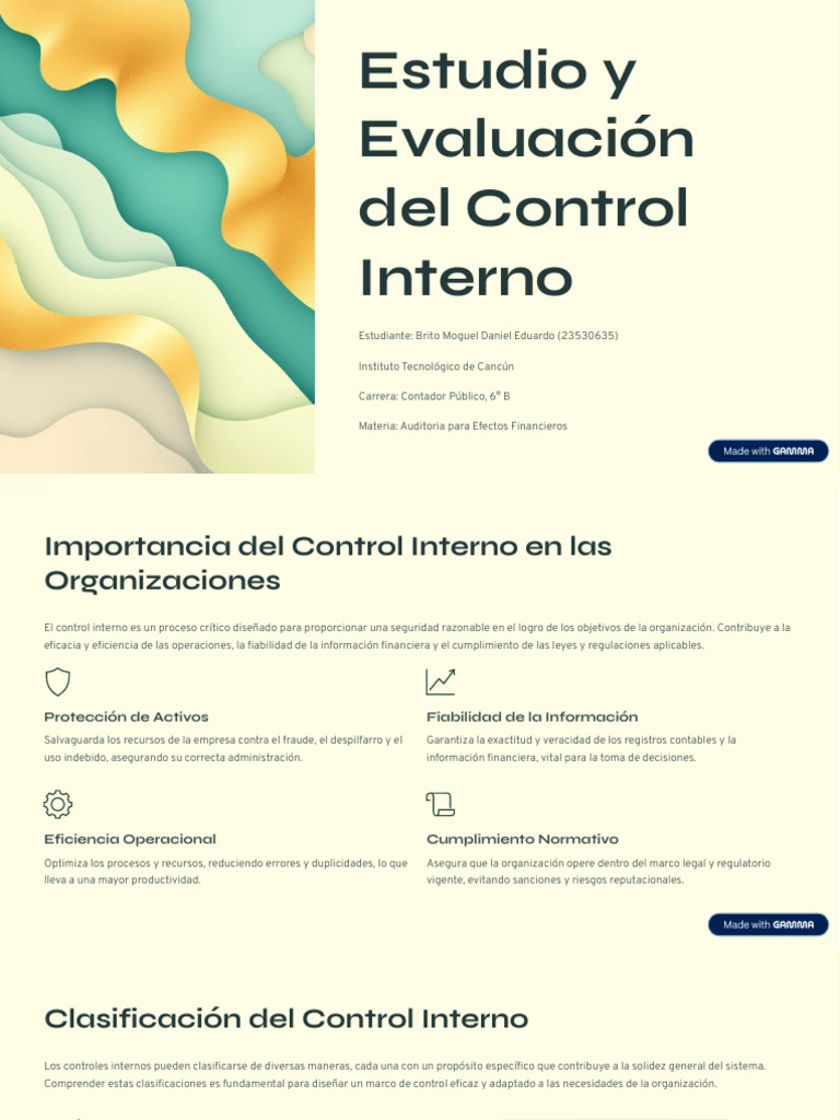 Estudio y Evaluacion Del Control Interno | PDF | Auditoría | Business