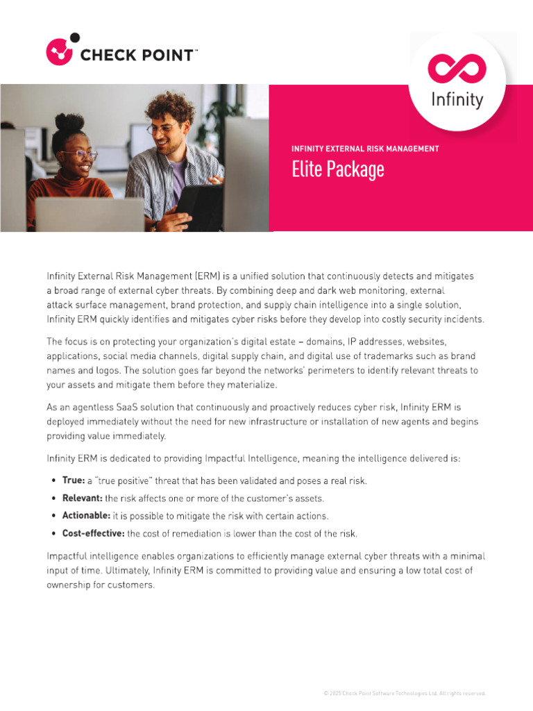 Infinity External Risk Management Elite Package Datasheet | PDF ...