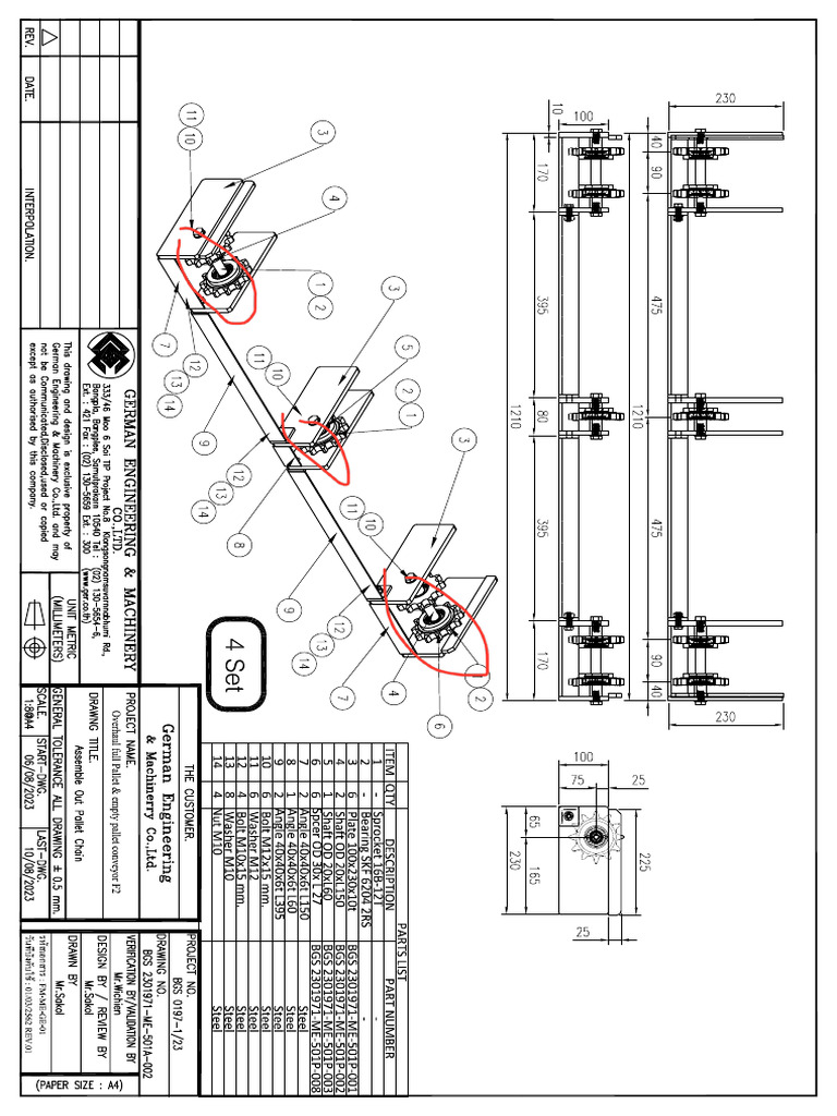 Drawing Assemble Out Pallet Chain | PDF