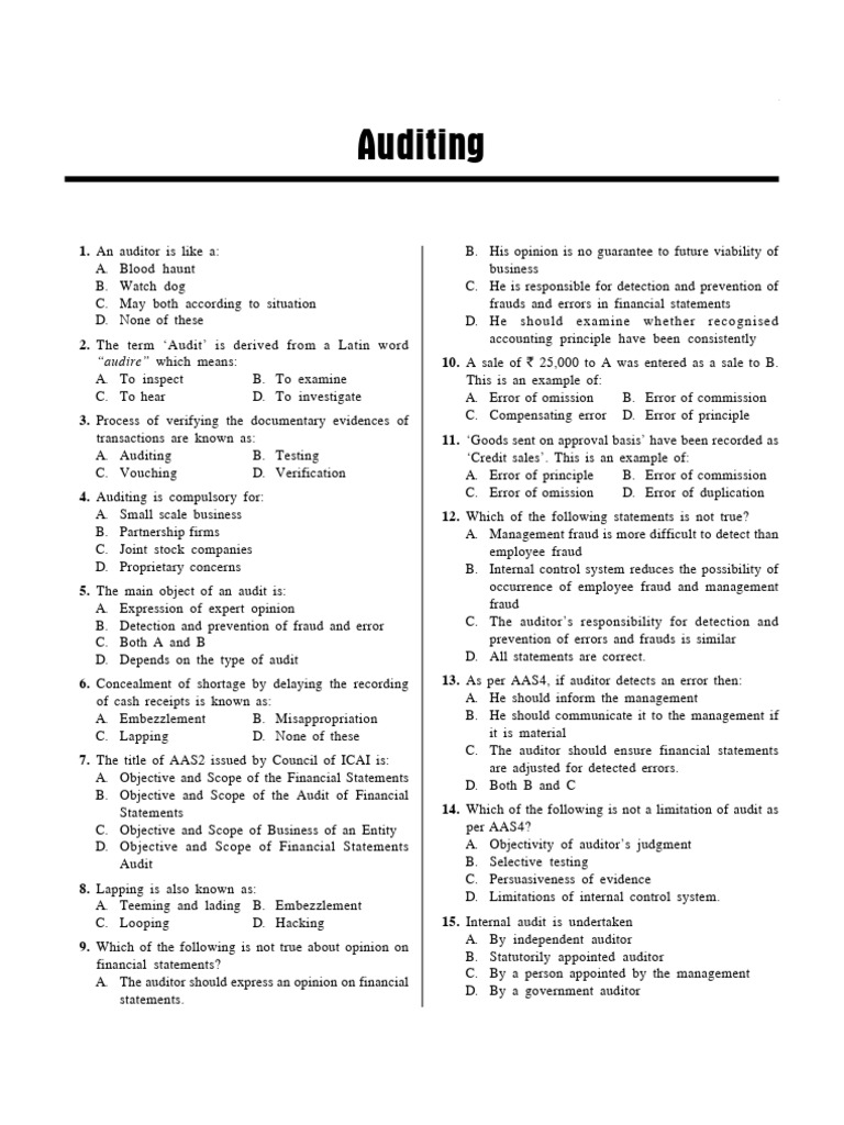 Auditing | PDF | Audit | Auditor's Report