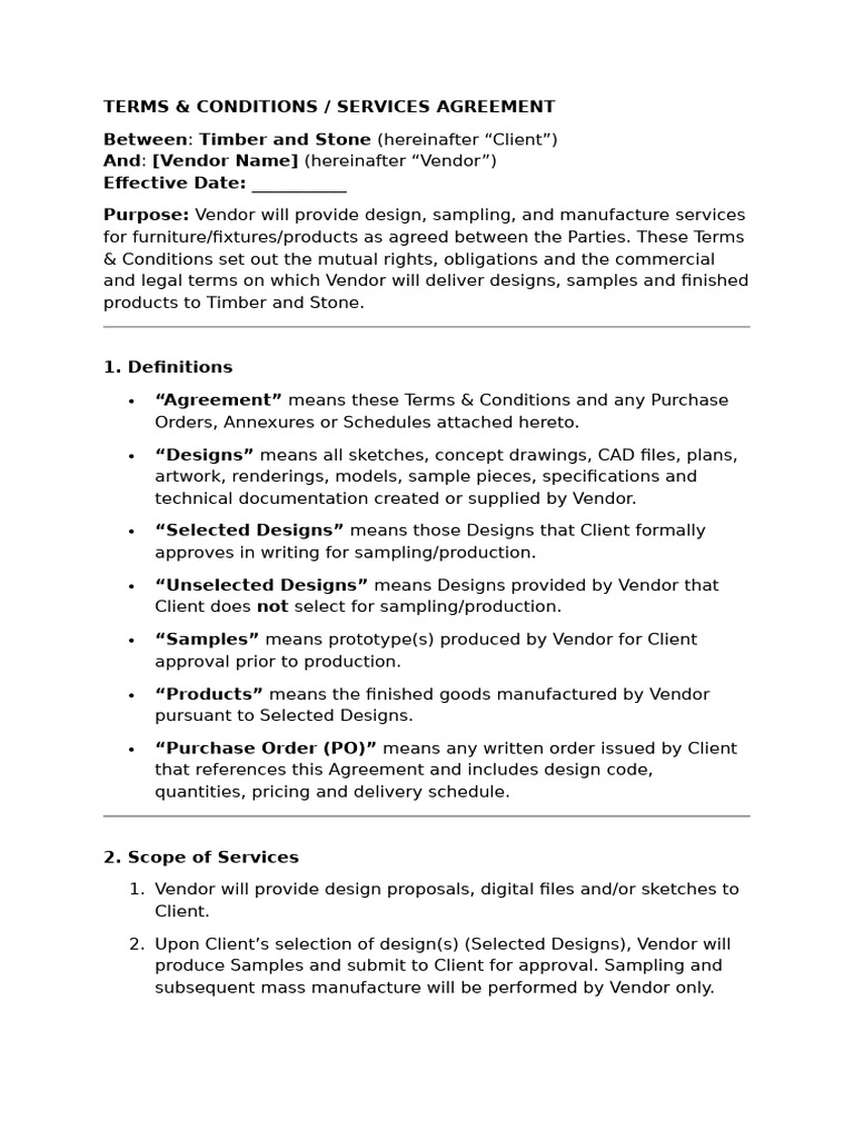 TNC Document For Timber and Stone | PDF | Indemnity | License