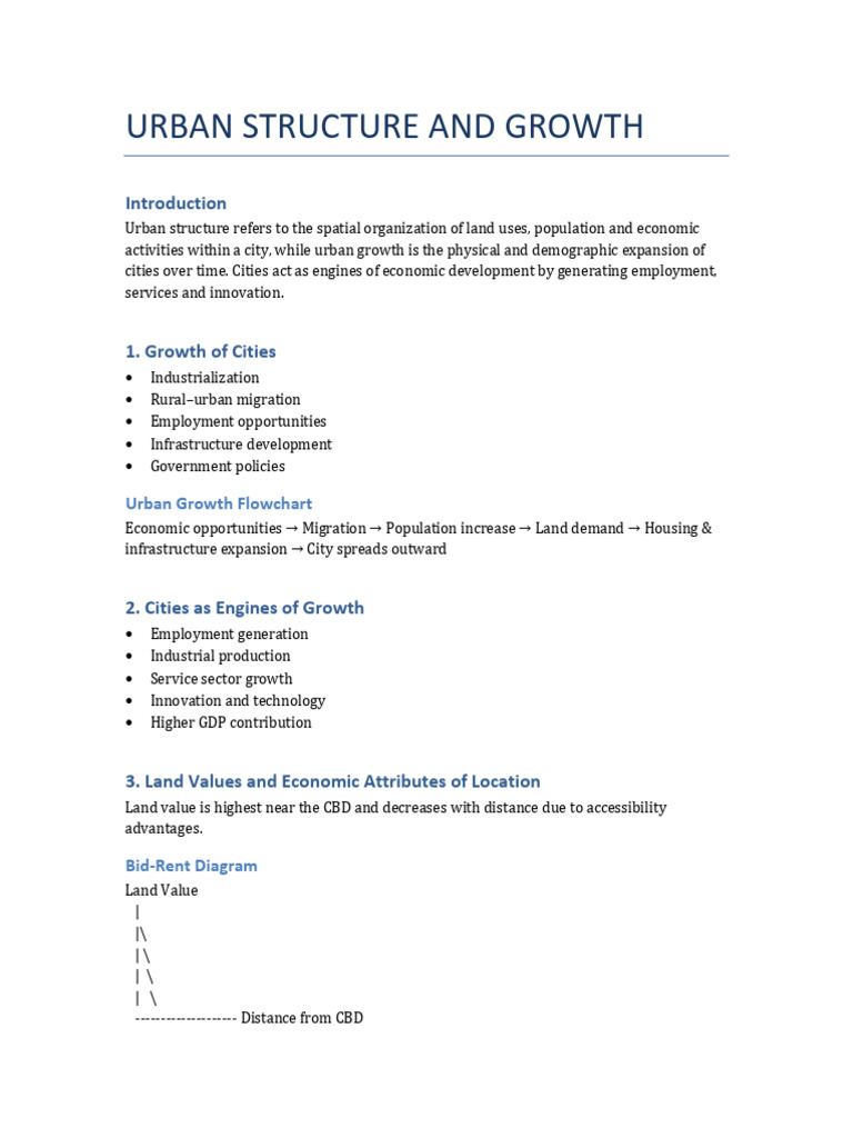 Urban Structure and Growth | PDF | Urban Sprawl | City