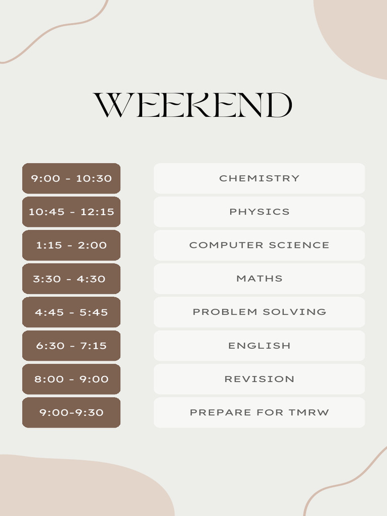 Timetable | PDF