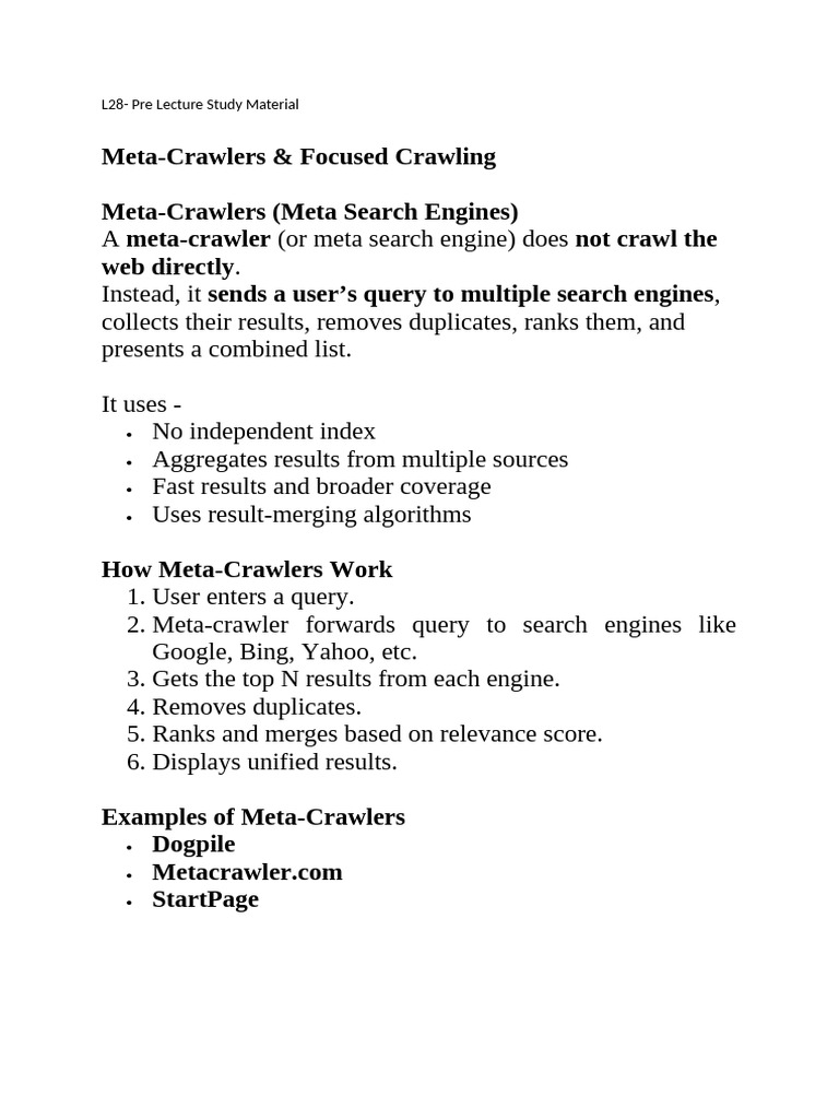 L28- Pre Lecture Study Material | PDF | Information Science | Search ...