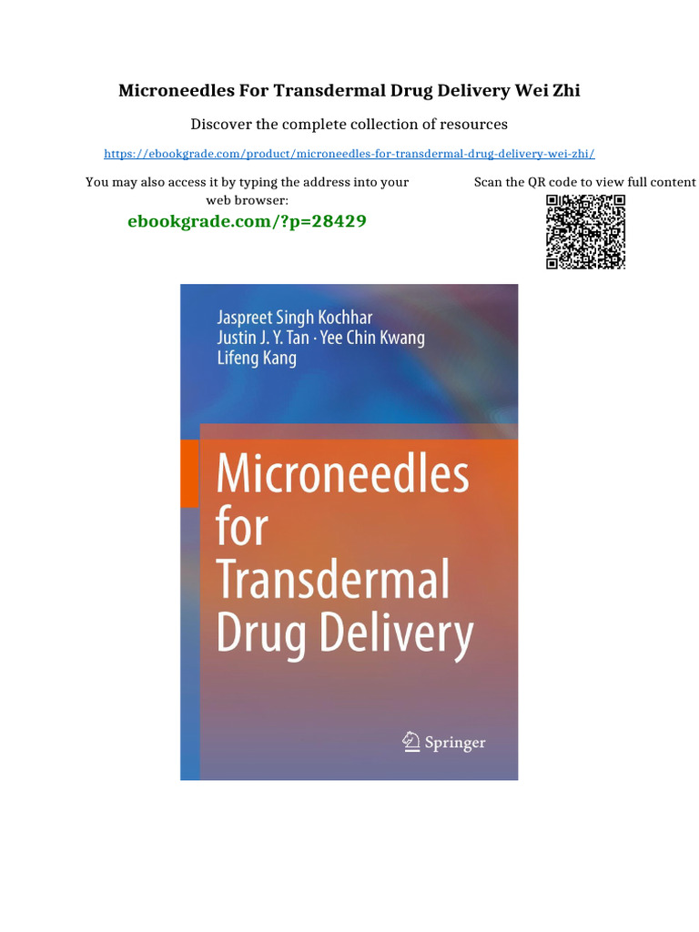 Microneedles for Transdermal Drug Delivery Wei Zhi online reading | PDF ...