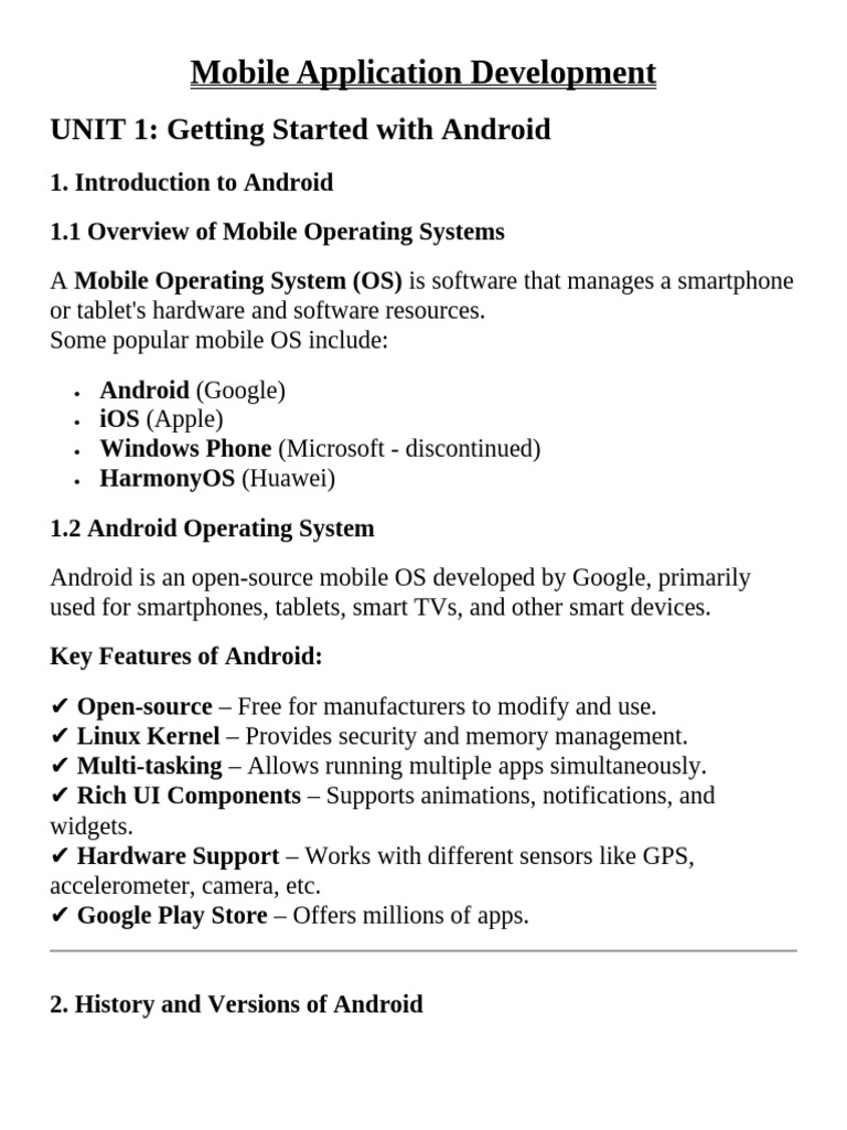 Mobile Application Development | PDF | Android (Operating System ...