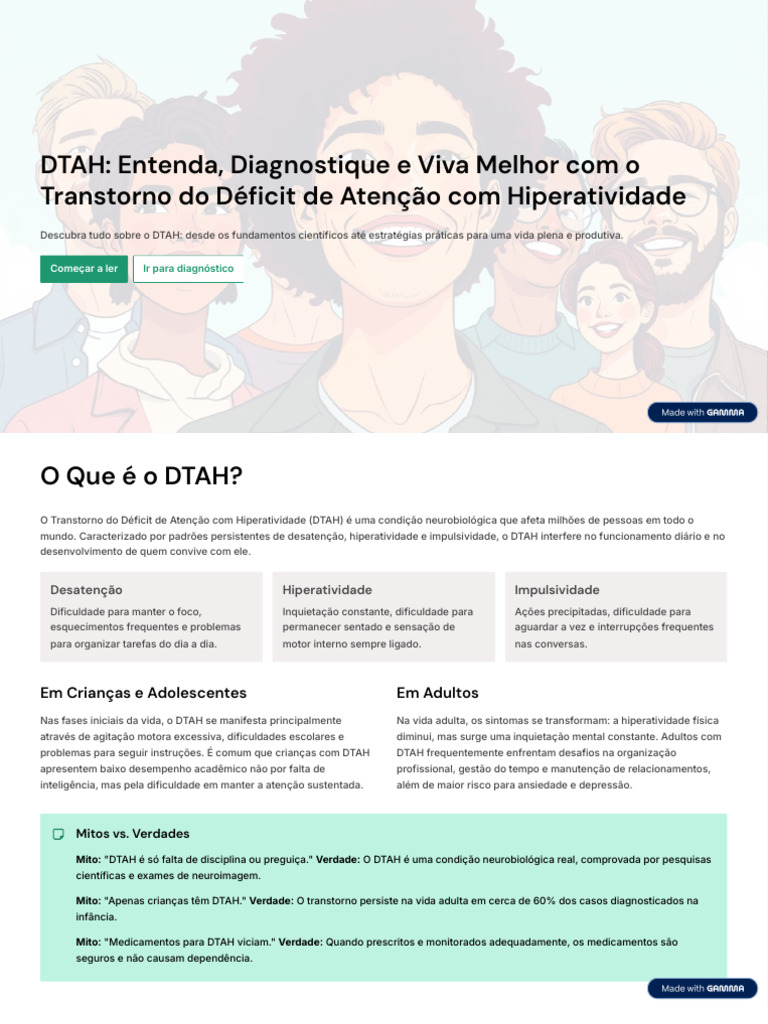 DTAH Entenda Diagnostique e Viva Melhor Com o Transtorno Do Deficit de ...