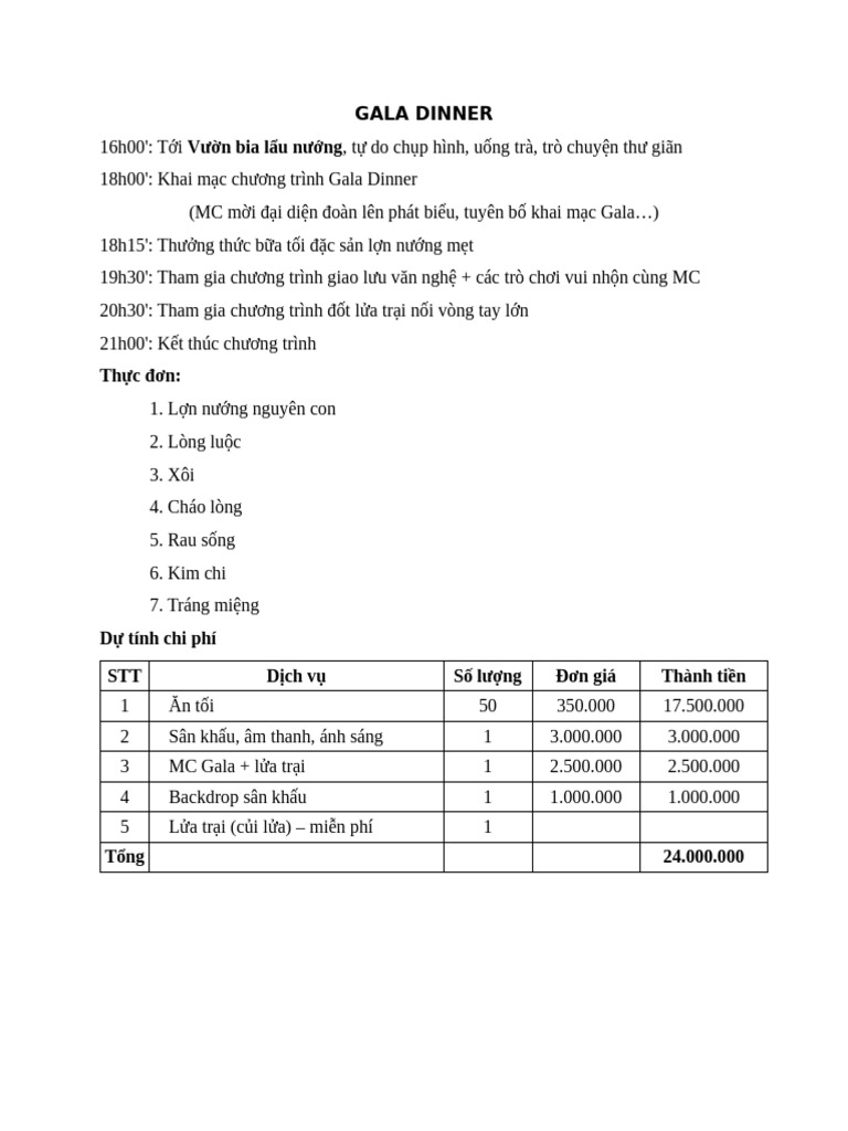 Gala Dinner | PDF