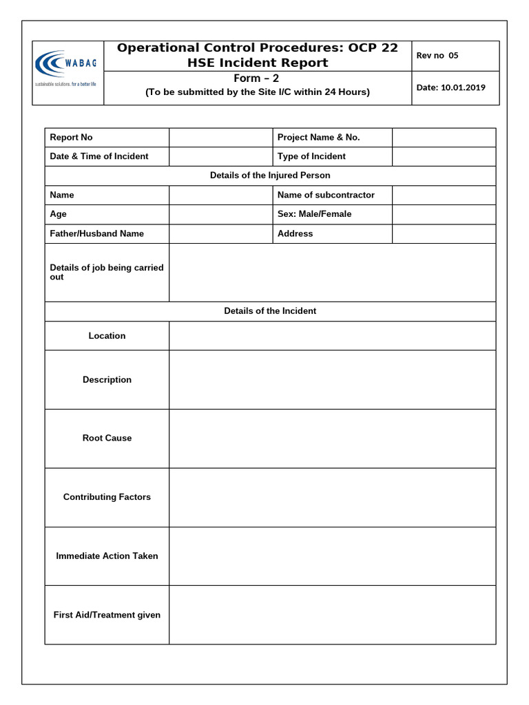 Incident Report Form 2 | PDF