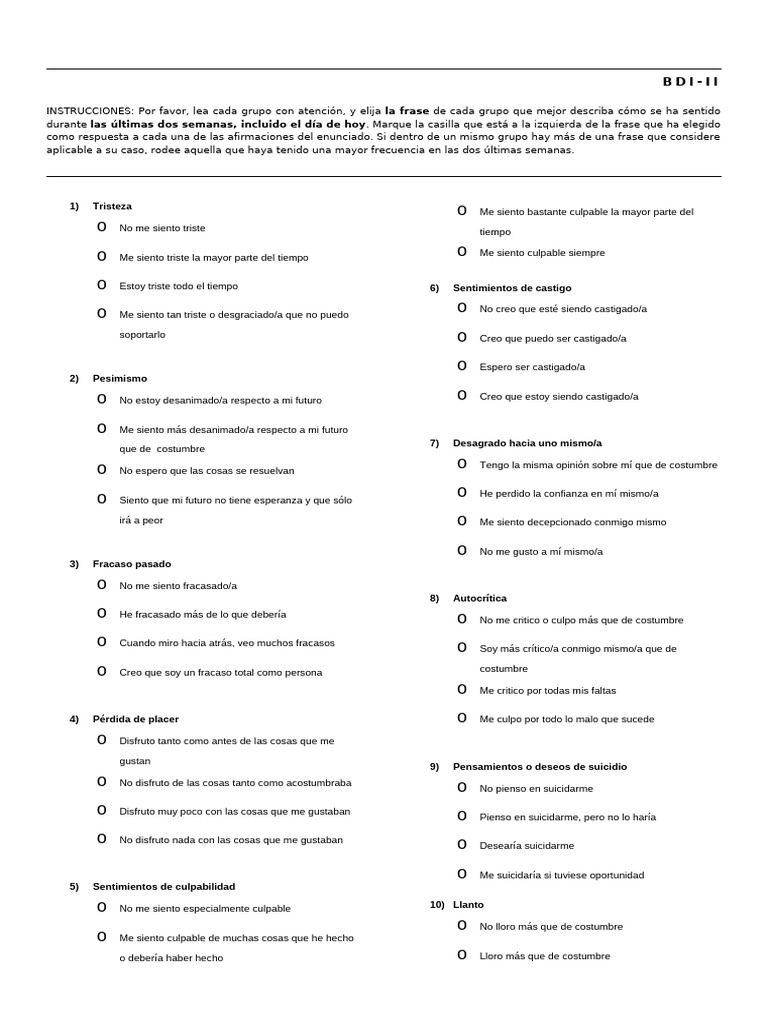 Bdi Ii | PDF
