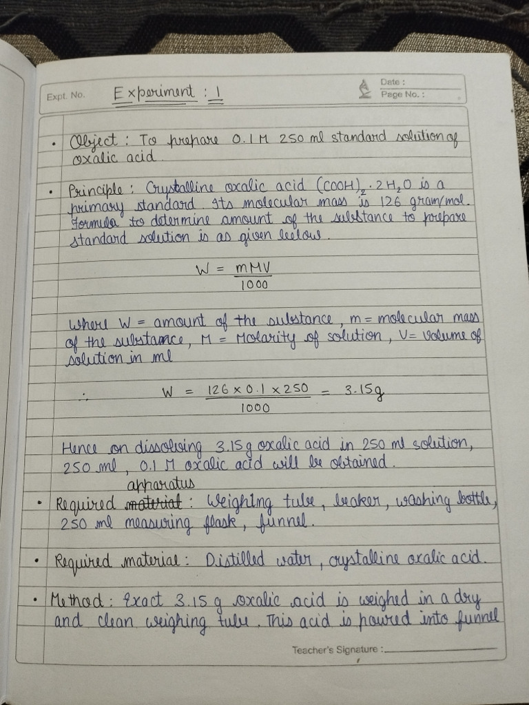 Chemistry Practical | PDF
