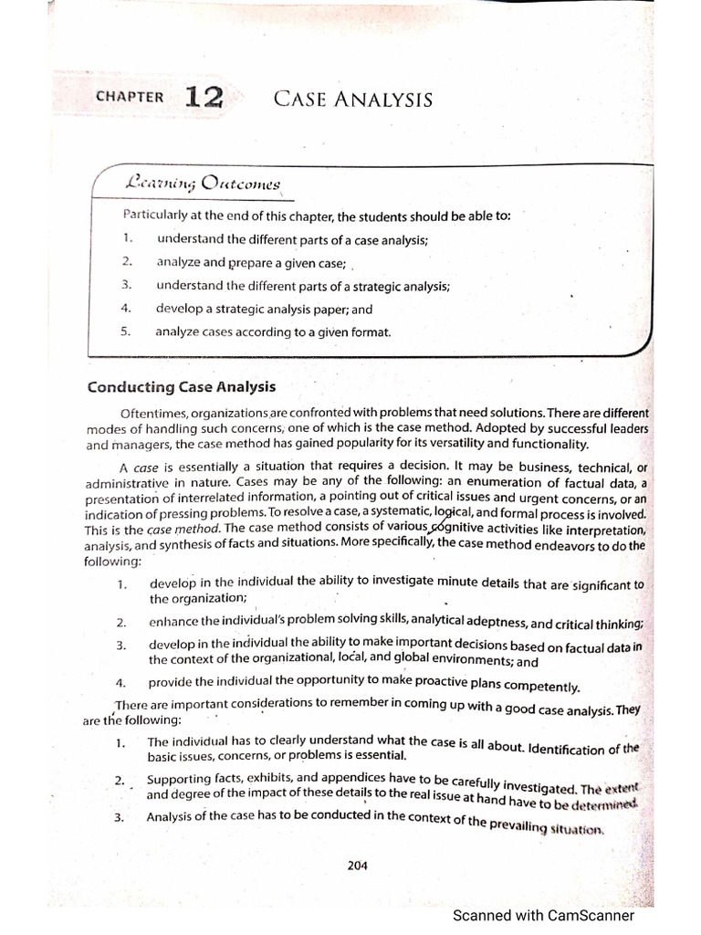 Steps in Case Analysis | PDF