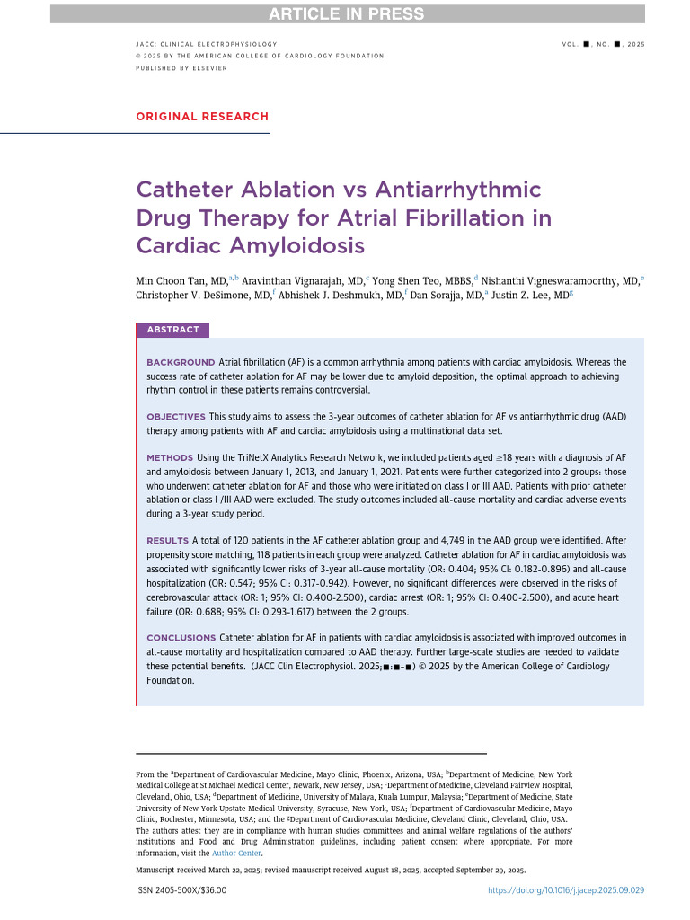 Catheter Ablation vs Antiarrhythmic Drug Therapy for Atrial ...