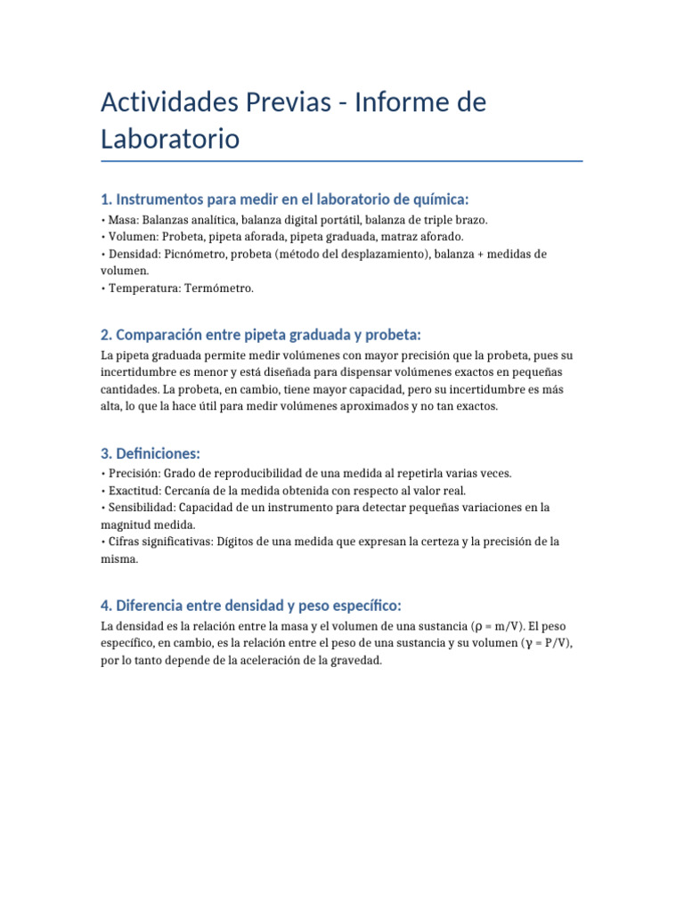 Actividades Previas Laboratorio | PDF