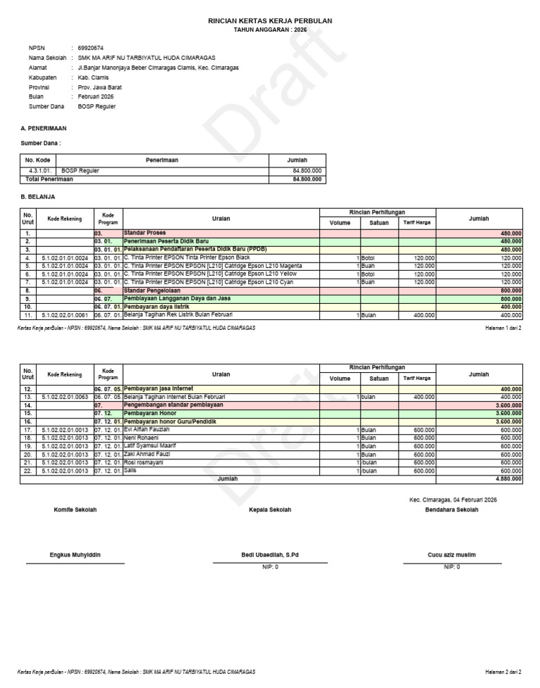 Rapbs Bulan Output | PDF