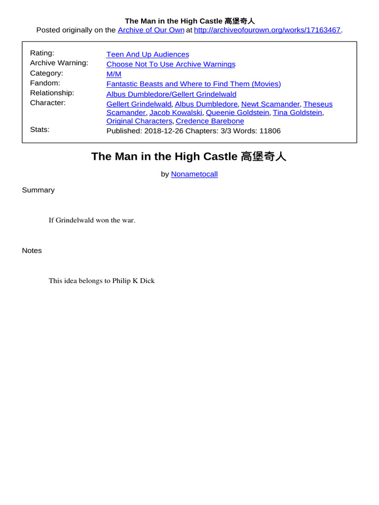 The Man in The High | PDF