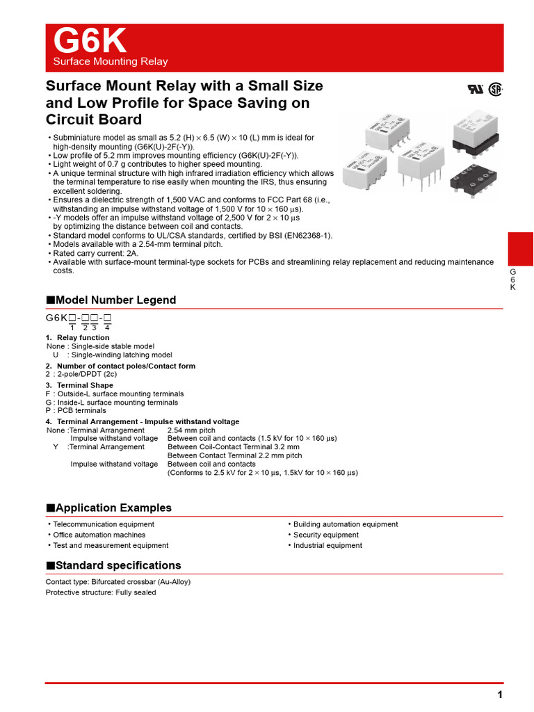 Surface Mount Relay With A Small Size and Low Profile For Space Saving ...