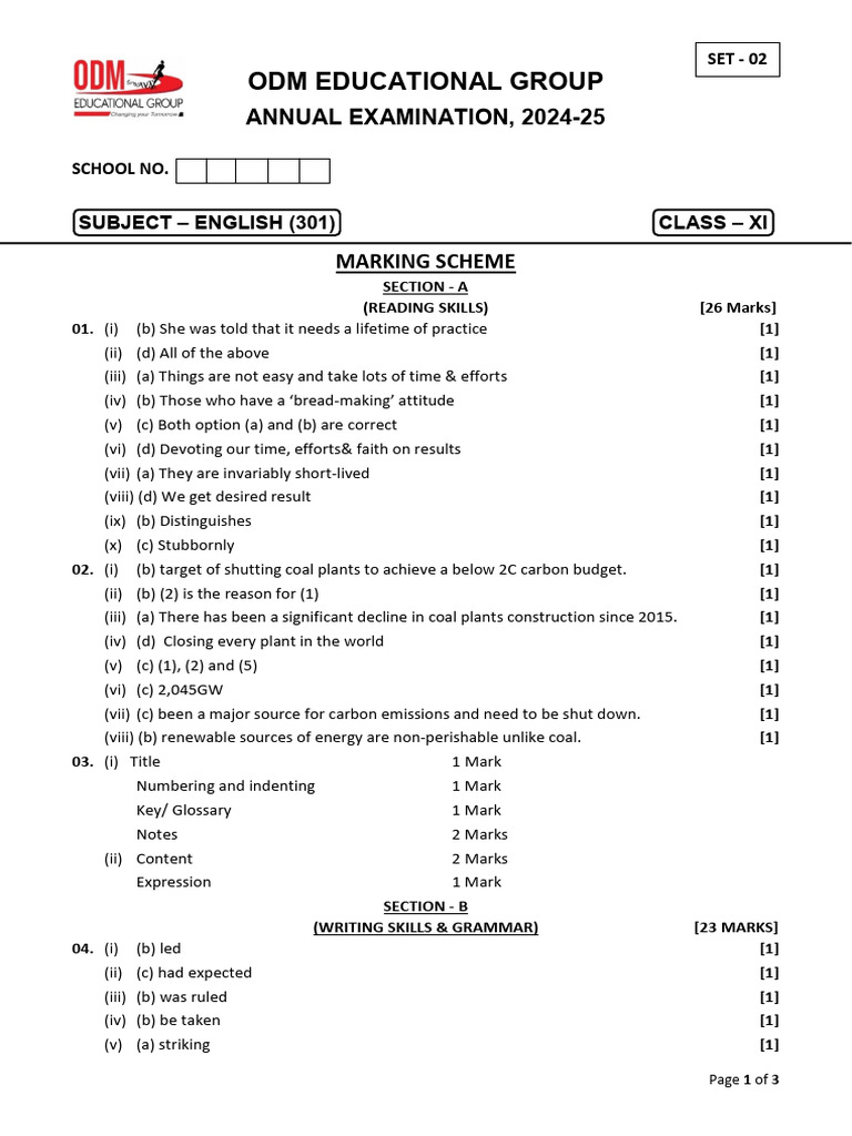 English Practice SET 2 MS | PDF