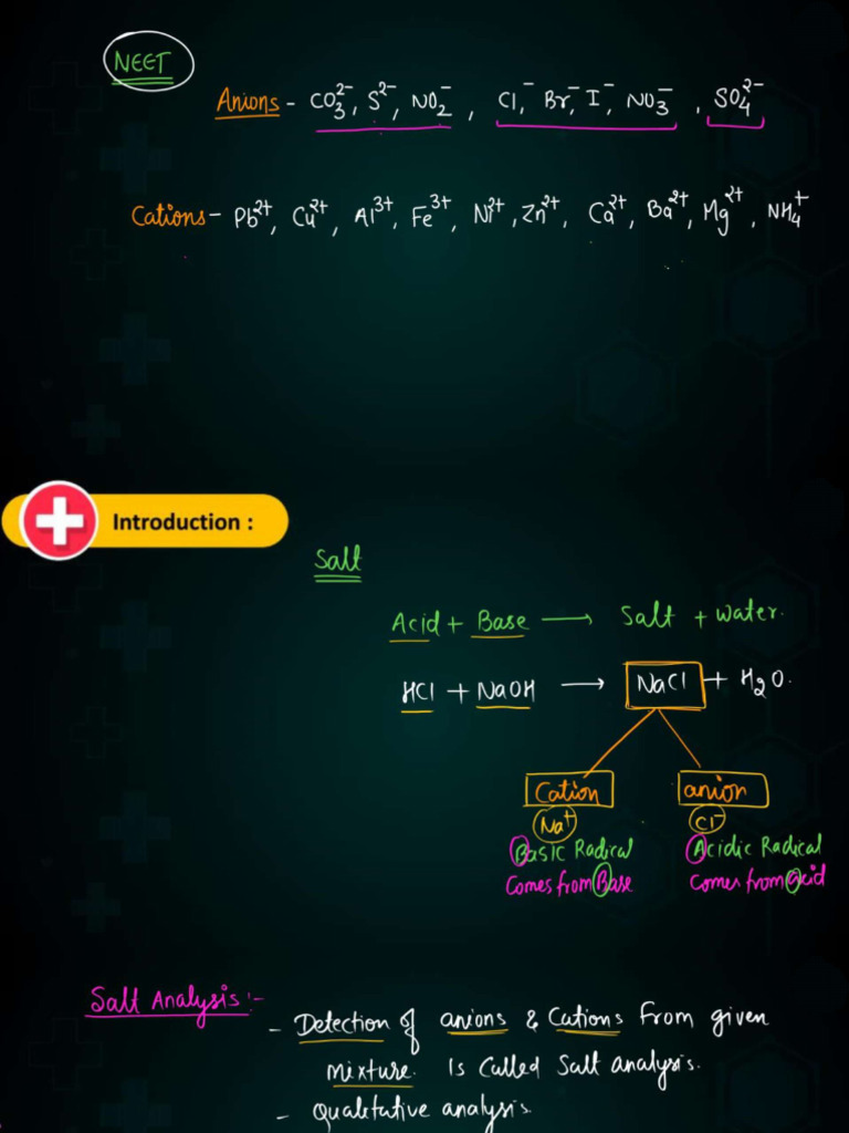 Salt Analysis NEET | PDF