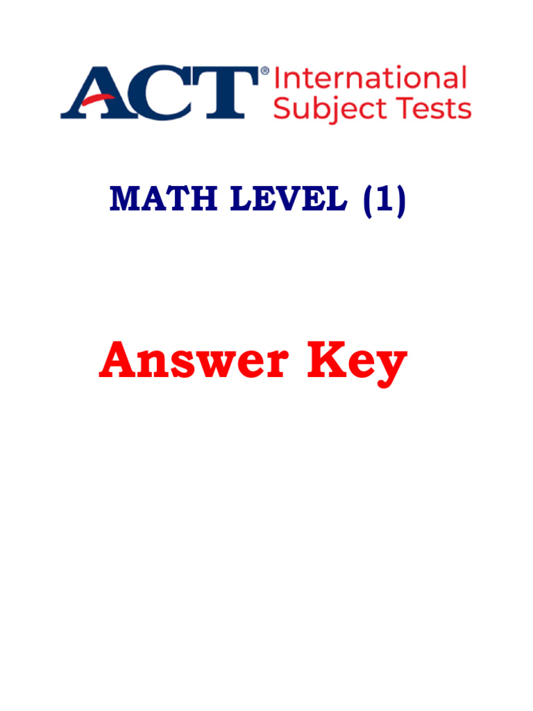 ACT II Tests Answer Key | PDF