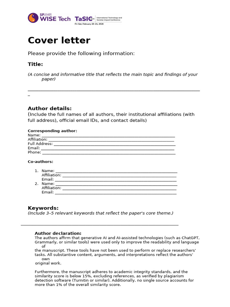 Cover Letter Template | PDF