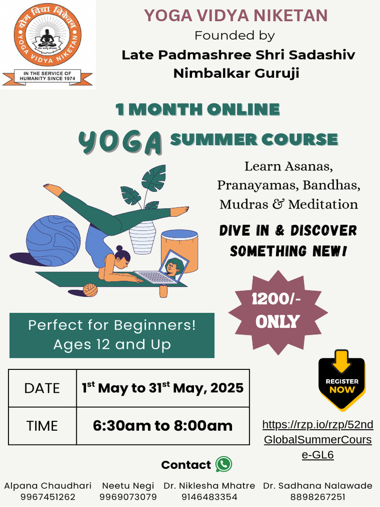Online Yoga Summer Course - May 2025 | PDF
