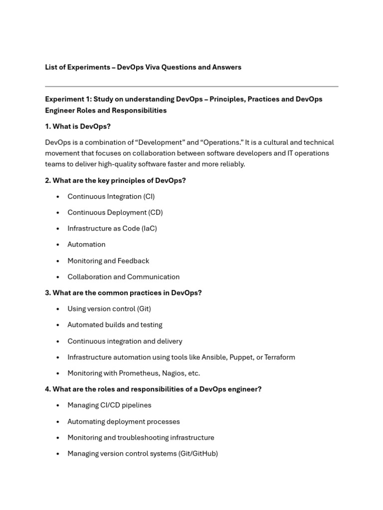 Devops Viva Questions and Answers | PDF | Selenium (Software) | Version ...