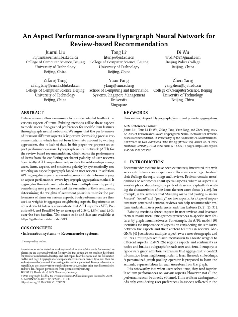 An Aspect Performance-Aware Hypergraph Neural Network | PDF | Vertex ...