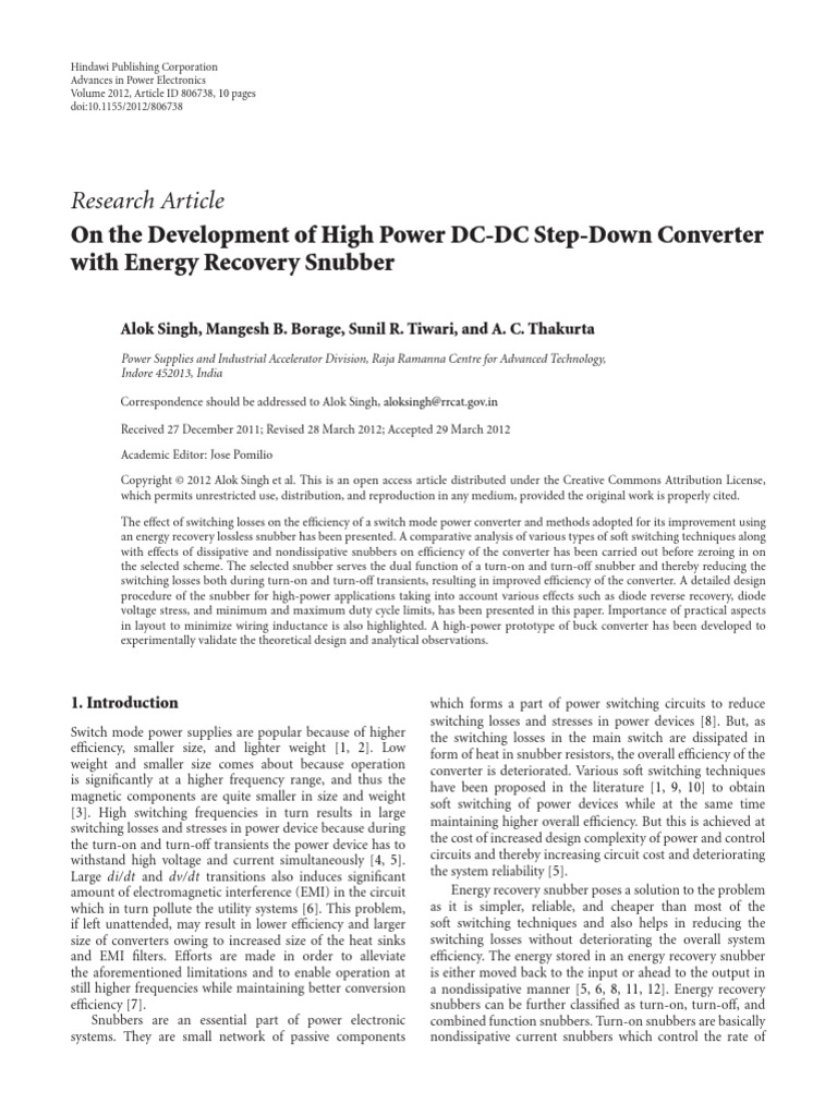 On The Development of High Power DC-DC Step-Down Converter | PDF ...