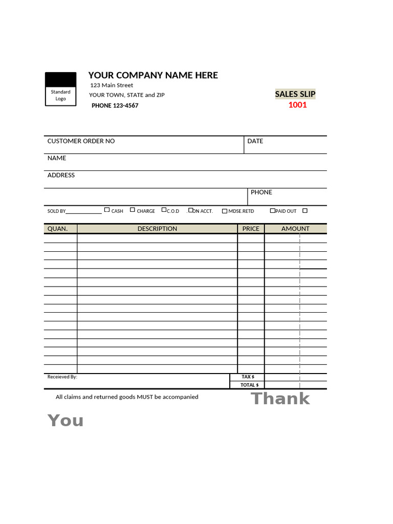 Sales Slip | PDF