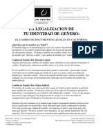 La Legalizacion de tu Identidad de Genero