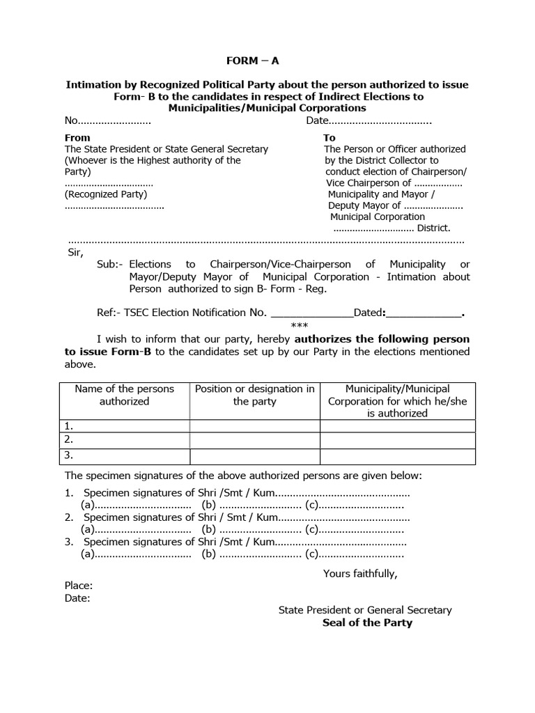 Form A, B&annex I, II, III, Vi&Rules 2020 Ulbs 669 | PDF | Oath Of ...