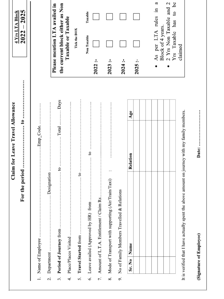LTA Claim Form | PDF